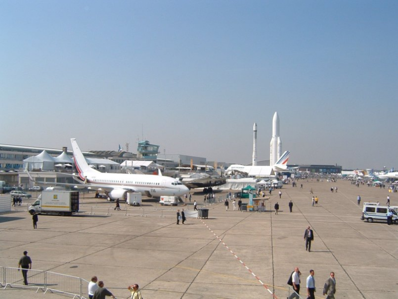 View of Paris Airshow from 777-300ER Door